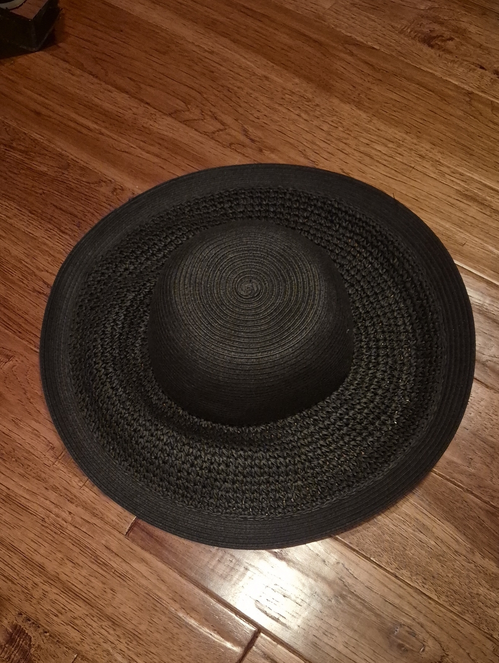 J Crew Wide Brim Black Straw Sun Hat